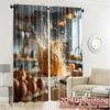 2pcs, 2D FLAT PRINTING Curtains (Without Rod) Pumpkin Burst Modern Curtain Modern Yarn Curtains Decorations For Home Ldeal for