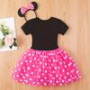 MUXIU Minnie Mouse Halloween Costume for Cute and Popular Polka Dot Short Perfect for and Includes Red Set Rose Girls, Dress, Sleeves, Parties,