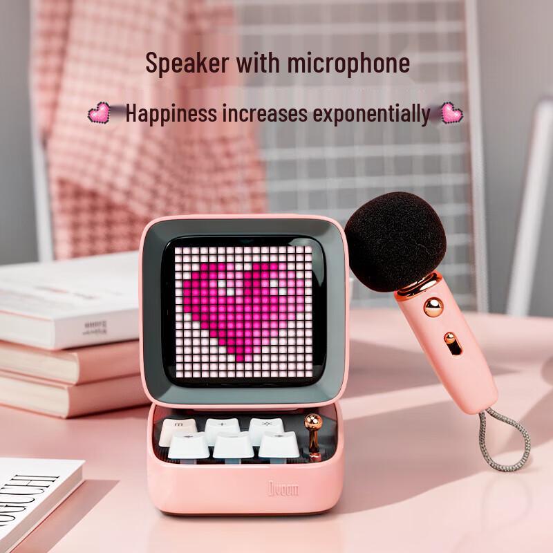 Divoom Ditoo-mic Retro Pixel Art Bluetooth Speaker with Karaoke Mic