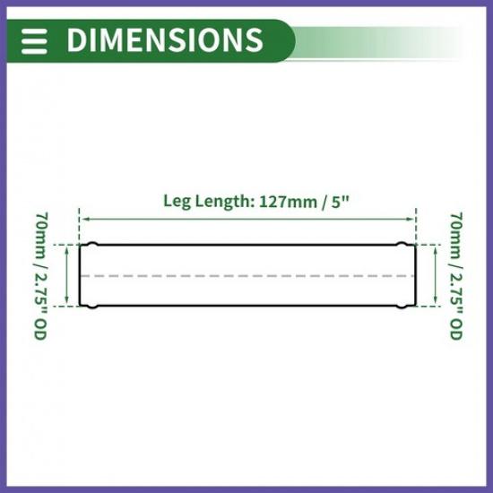 Straight Exhaust Pipe Tube W/ Bead Roll 2.75" OD 5" Length  Stainless Steel