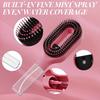 Brosse à Cheveux Vaporisatrice 2-en-1 avec Pulvérisateur d'Eau Intégré pour Cheveux Bouclés Ondulés Lisses Démêlage Cheveux Humides Secs Pratique pour le Voyage Peigne Anti-Frisottis