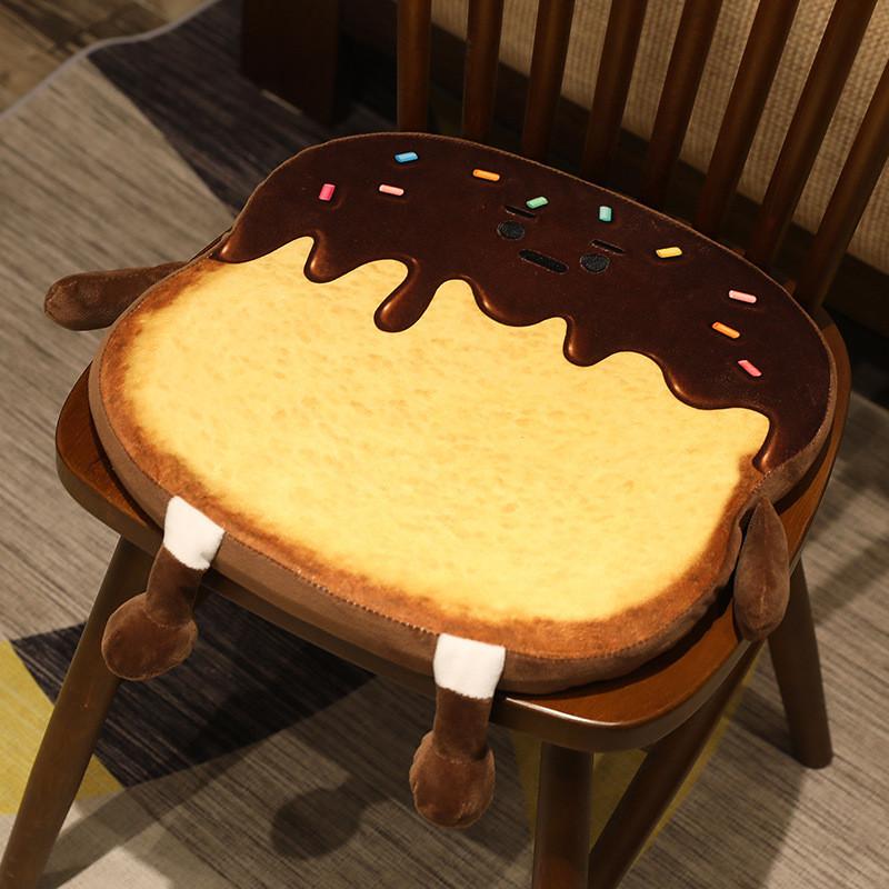 Themed Toast Playful Seat Pad Pillow With Removable Cover For Office Living Room