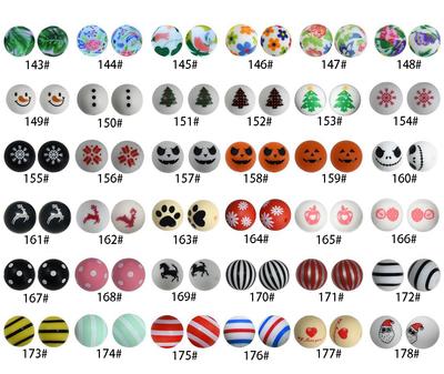 10PCS/Lot 15MM Christmas Tree Snowflake Halloween Pattern Food Grade Silicone Beads For DIY Making Bracelet Keychain Accessories