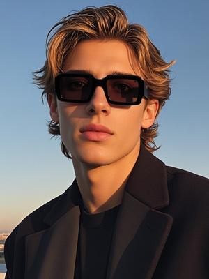 1Pc Fashion Retro Rectangular Punk Style Ins Brand Design Women's Sunglasses Hip Trend Hiking Trend Men's Sunglasses