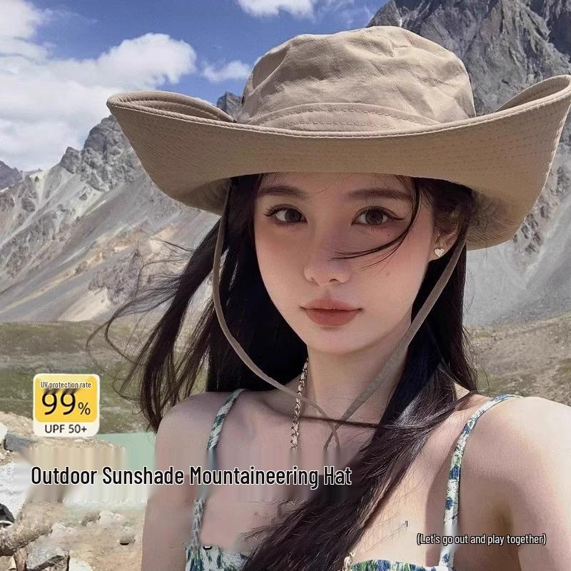 Yazlık Geniş Kenarlı Kovboy Şapkası - Erkek & Kadınlar İçin Dış Mekan Aktivitelerinde Güneş Koruması