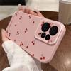 Little Cherry Print TPU Matte Leather Texture Slim Case For Xiaomi 13T Pro Poco X6 Redmi Note 14 Pro 13 12 11 Soft Shockproof Protection Phone Cover
