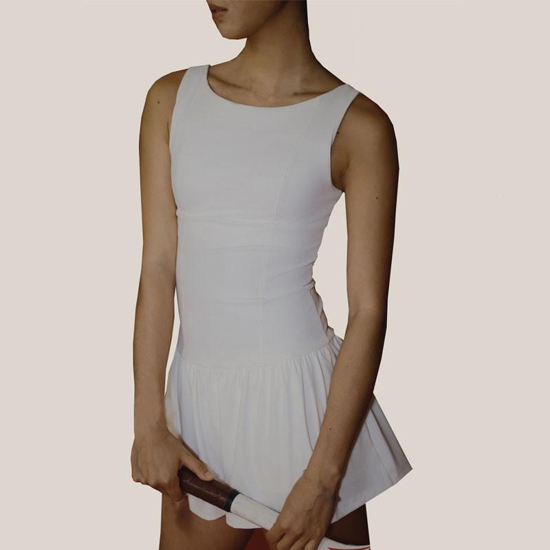 Womens Yoga Romper With Built-in Bra Pad Quick-Dry High-Stretch Fitness Dress Gym Tennis Pilates