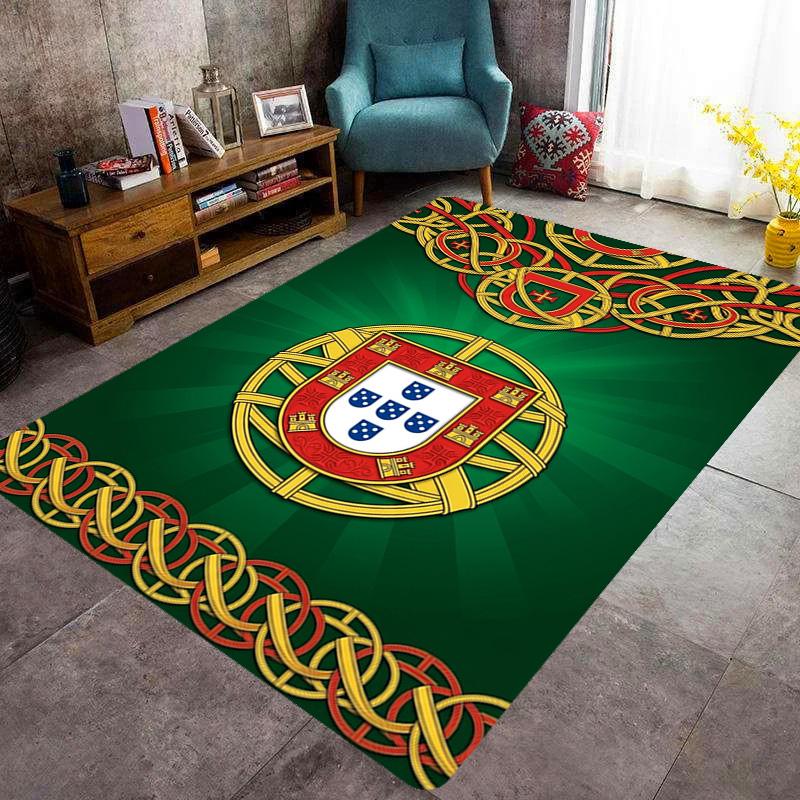 Portuguese Heritage Emblem Carpet Living Room and Bedroom Mats Home Decor Christmas Gifts Office Chair Cushion Bathroom Mat