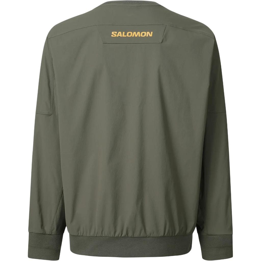 SALOMON Logo Letter Print Pattern Crew Neck Long Sleeve Sweatshirt Men Sweatshirt Olive-Green LC2570000