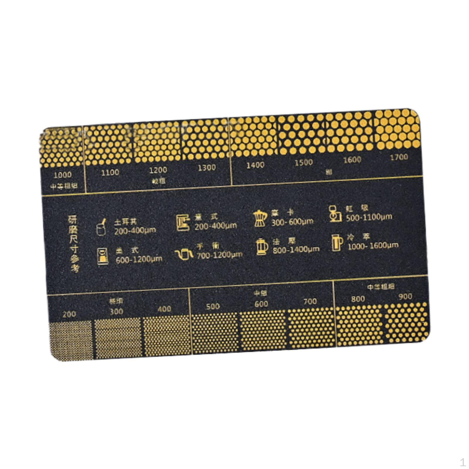 

Справочная карта кофе Таблица размеров помола Компактная Легкая Устойчивая к ржавчине Прочная линейка