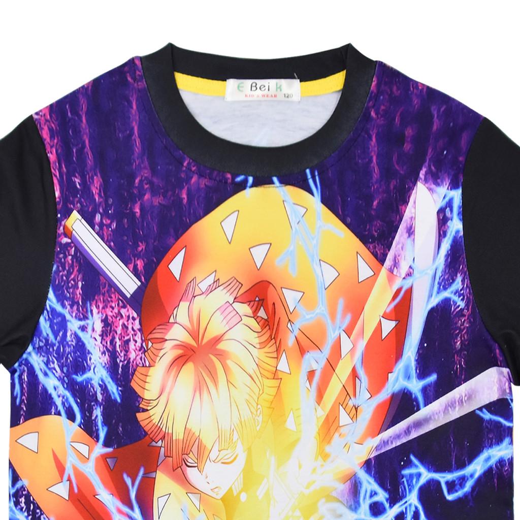 Kids Boys Anime Cartoon Demon Slayer Print Long Sleeves T-Shirt Top Pants Trousers Clothes Set