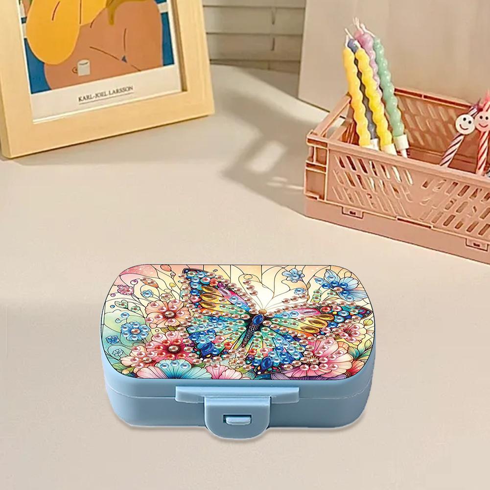 Butterfly Diamond Painting Medicine Box Diamond Art Pill Storage Box for Travel