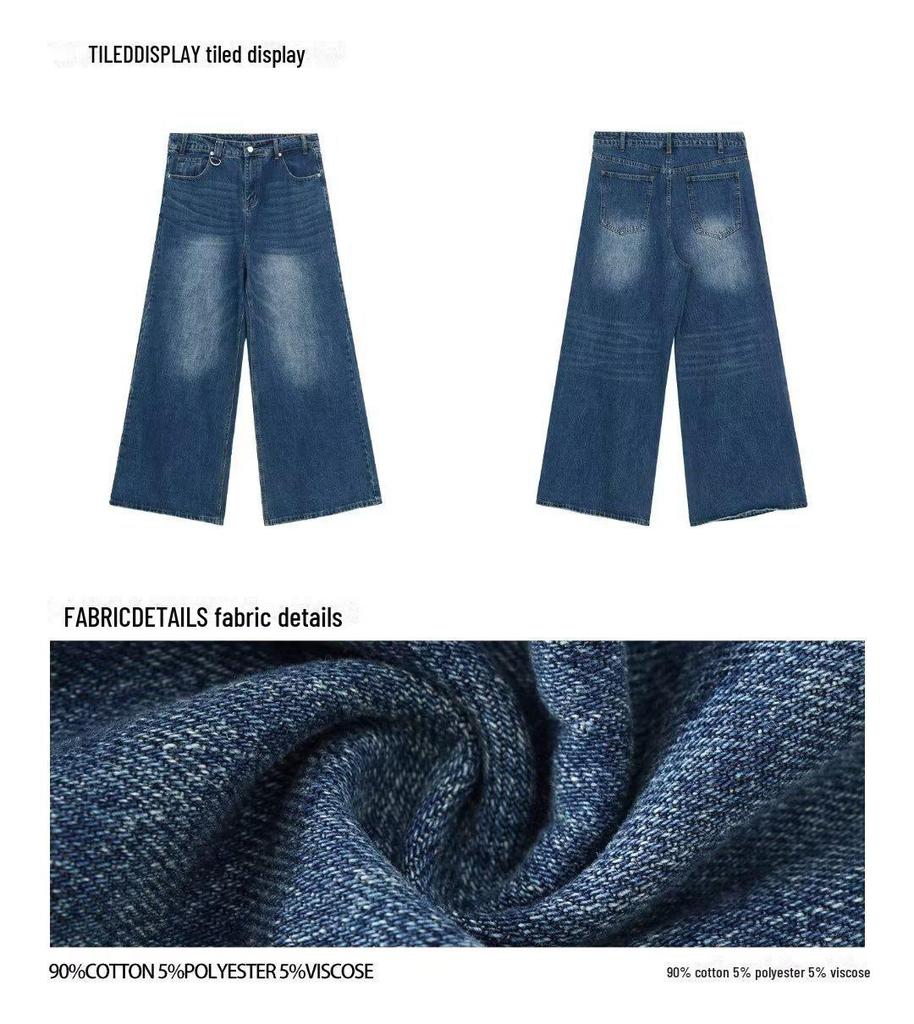 Men's Slim Retro Yellow Mud-Dyed Straight Jeans for Autumn
