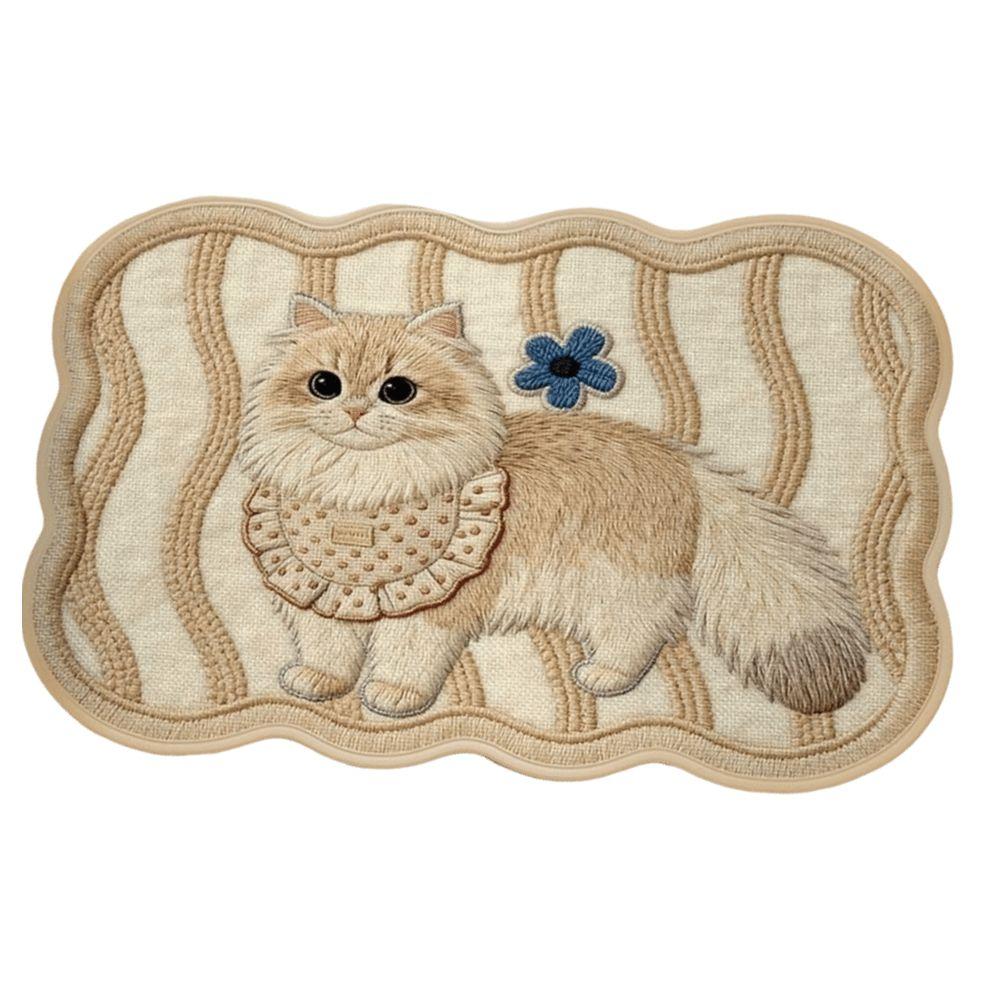Cute Soft Absorben 3D Kitten Rug Cartoon Washable Floor Mat Non-slip Carpet Living Room