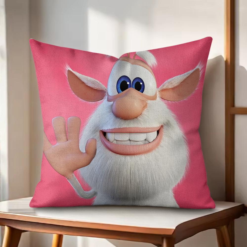 Cute FourbobBooba Cushion Cover Natural Linen Organic Fabric DoubleSided Printing Couch Pillow Covers Home Decor