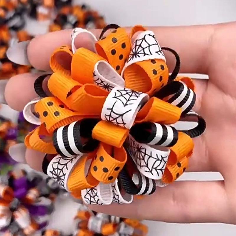 

1Pc Halloween Hair Accessories Back To School Flower Hairpins Princess Barrettes Ribbon Hydrangea Hair Clips For Kids Girls