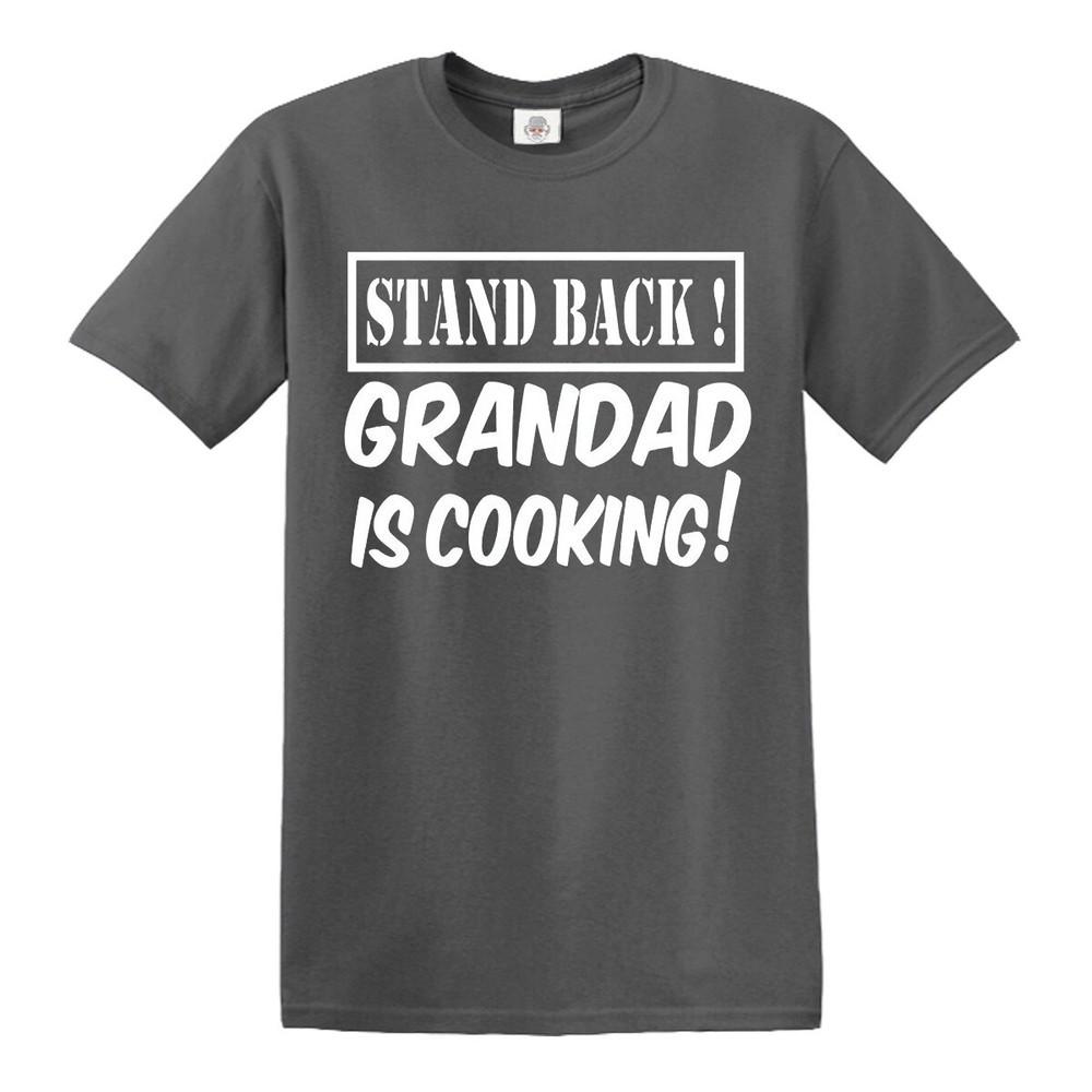 Stand back grandad is cooking tshirt mens funny novelty fathers day bbq tee top