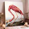 DIY Framed Pearl Painting Kit with Elegant Flamingo Pattern 5D Sparkling Bead Art Canvas Ready to Display Home Decor Modern Craft Gift Idea