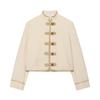 2026 Summer New European and American Cross-border Women's Clothing Fashion Shoulder Padded Knot Button Jacket Short Jacket W063 9485