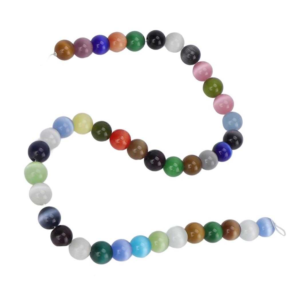 DIY Round Beads Mixed Colors Natural Stone Bracelet Necklace Jewelry Making Accessories 0.39in Diameter