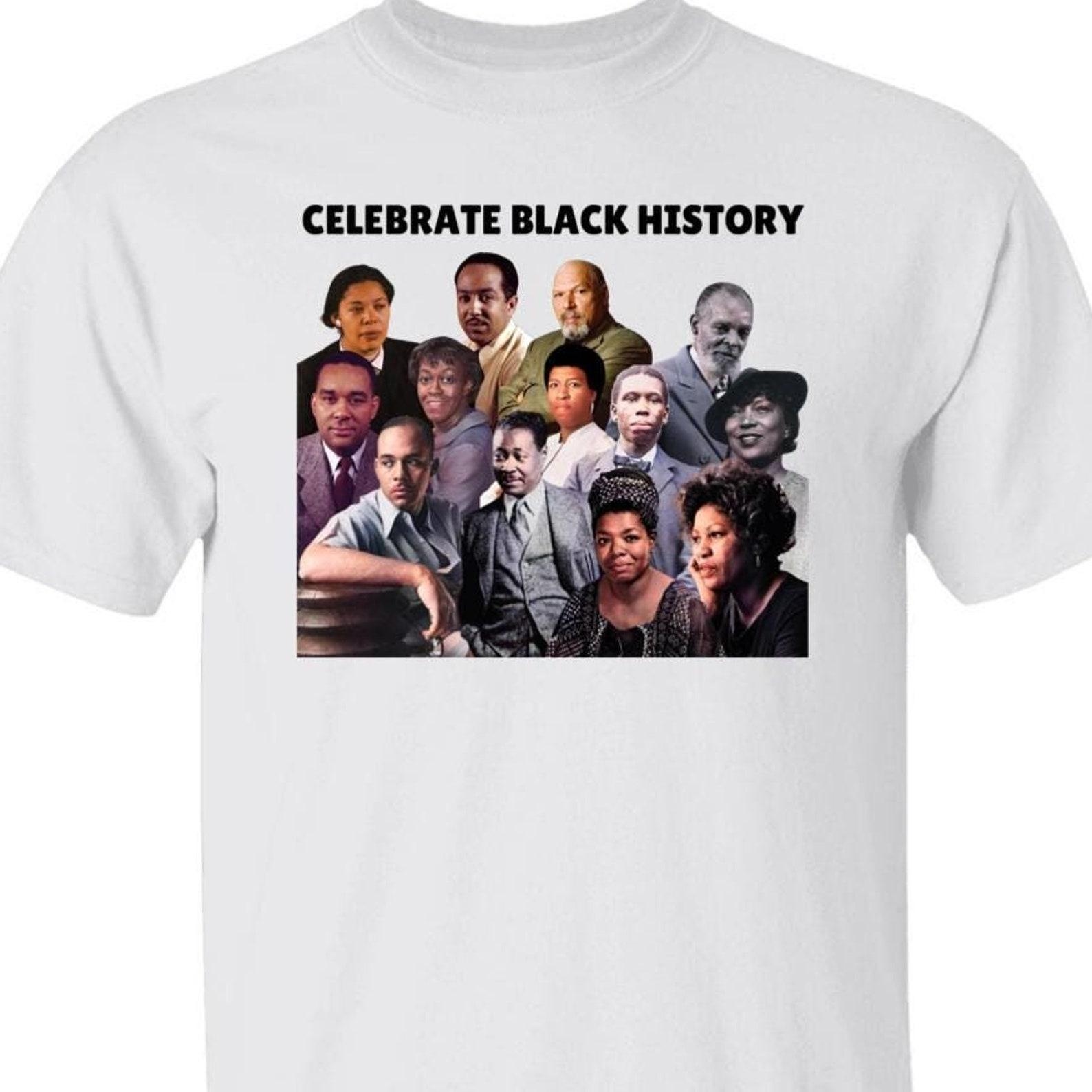 Celebrate Black History American Writers T shirt, Zora Neale Hurston, Langston Hughes, Toni Morrison, August Wilson, Claude McKay M