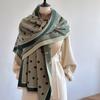 Polka Dot Striped Fashion Printed Scarf Women'S Winter Warm Imitation Cashmere Shawl Commuting Cold Neck Scarf