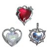 Crystal Heart-shaped Pendant Beads Rhinestone Love Heart Charm for DIY Keychain Necklace Earrings Accessories Crafts