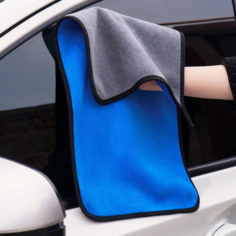 

Extra Thick Lint-Free Car Wash Towel - Absorbent, Streak-Free Cloth for Glass 25x25cm Normal 500gsm синій/сірий колір