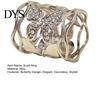 Fine Electroplated Scarf Ring Hollow-out Butterfly Ring, Rhinestone Holder, Elegant Stylish for Women Slide Shirts Neckerchiefs Shawls Silk