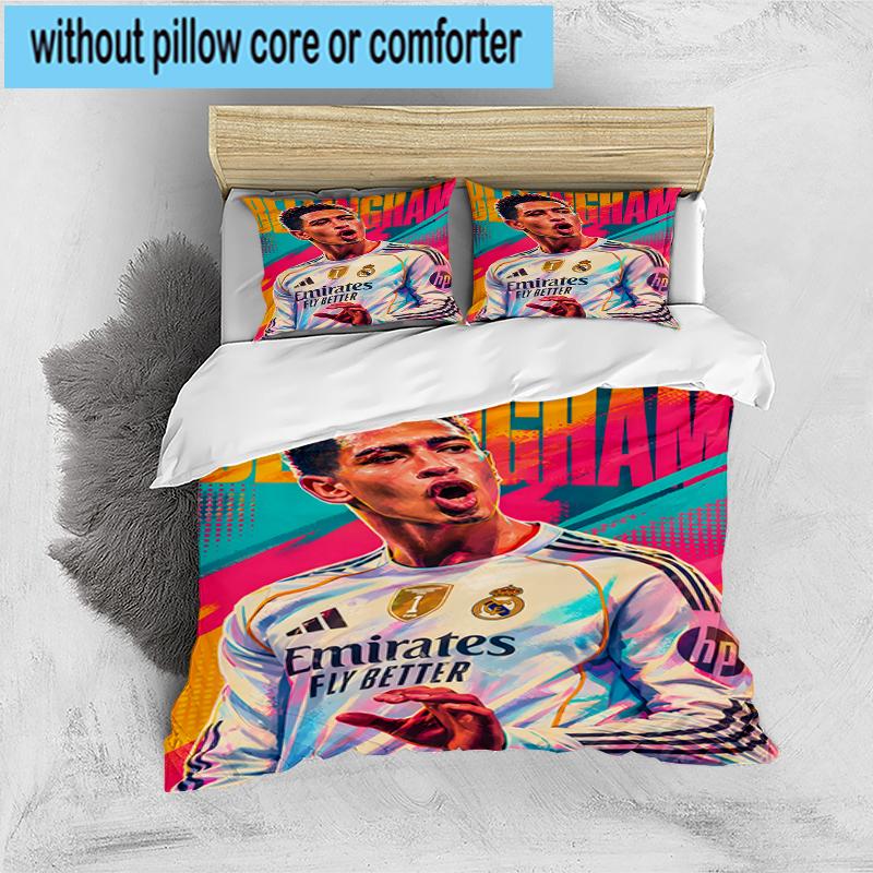 3PCS Jude Football Player Bedding Set,Including 1pc Duvet Cover And 2pcs Pillowcases Perfect for Bedroom, Dormitory, Fan Christmas gift