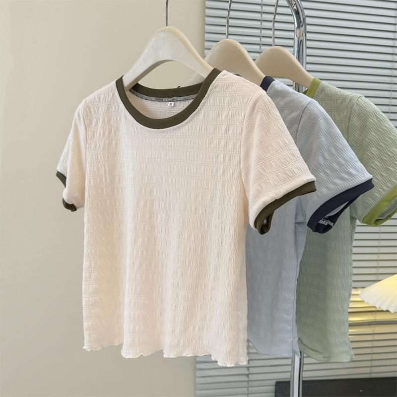 

YYFS женские модные повседневные летние весенние блузки и рубашки с короткими рукавами и круглым вырезом с цветным принтом XXL абрикосовый