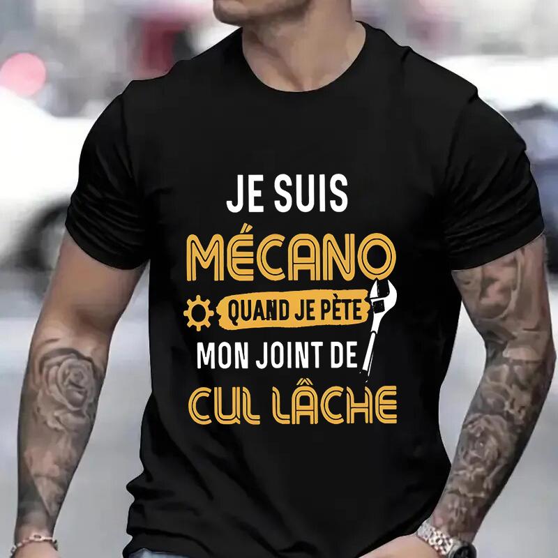 You Know I'm Mechano T Shirt Funny French Text Dad Gift Worker Humor Shirts Vintage Tee Casual Oversized Summer Fashion T-shirt
