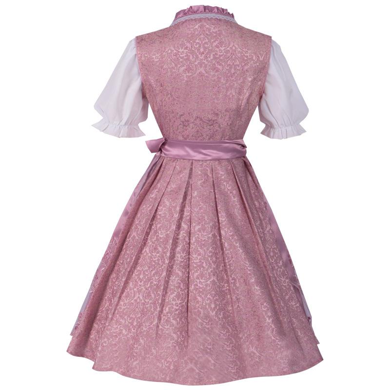 Vestito Costumi Donna Oktoberfest con Pizzo, Bavarese Retrò per Spettacolo Teatrale e Festa