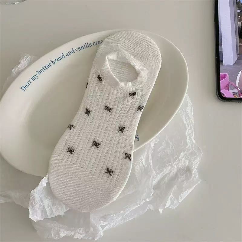 

Женские летние тонкие сетчатые носки-лодочки с бантиком, без косточек, дышащие, с низкой посадкой и мелким вырезом 1 pair белый