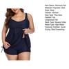 2Pcs/Set Summer Swimsuit Set Sporty Style Suspender Vest Tankini Tops Printing Shorts Set Split Design Swimwear