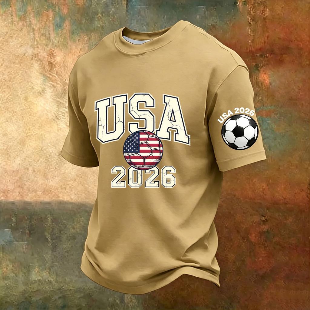 Men's Casual Printed V-Neck Short Sleeve T-Shirt Breathable Lightweight Top