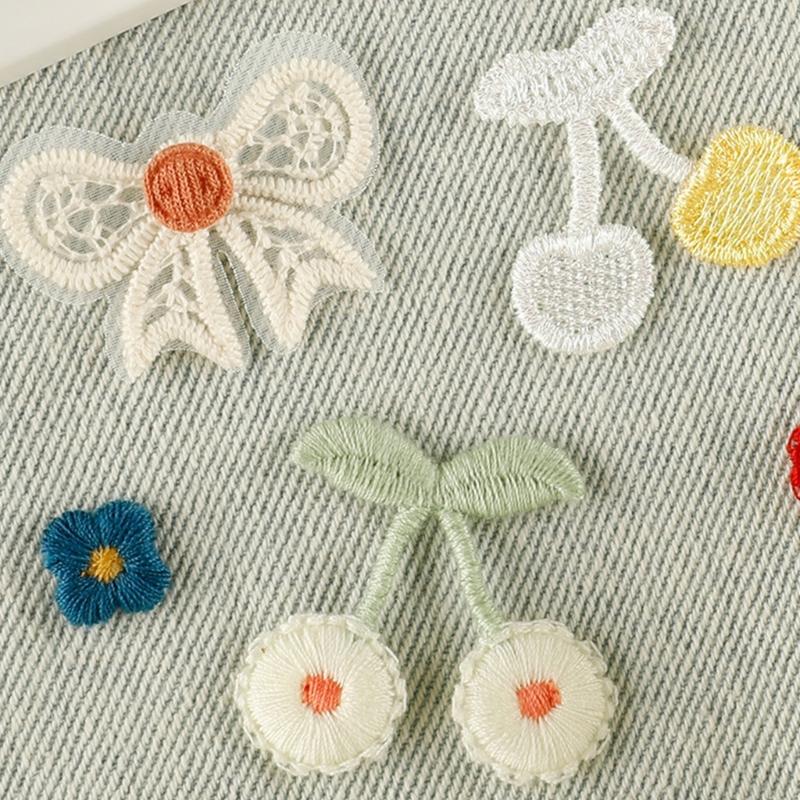 10 Pcs Heart Iron On Patches Bows Repair Patches Sewing Patches Embroidered Patches for Clothing Jeans Hat Backpacks