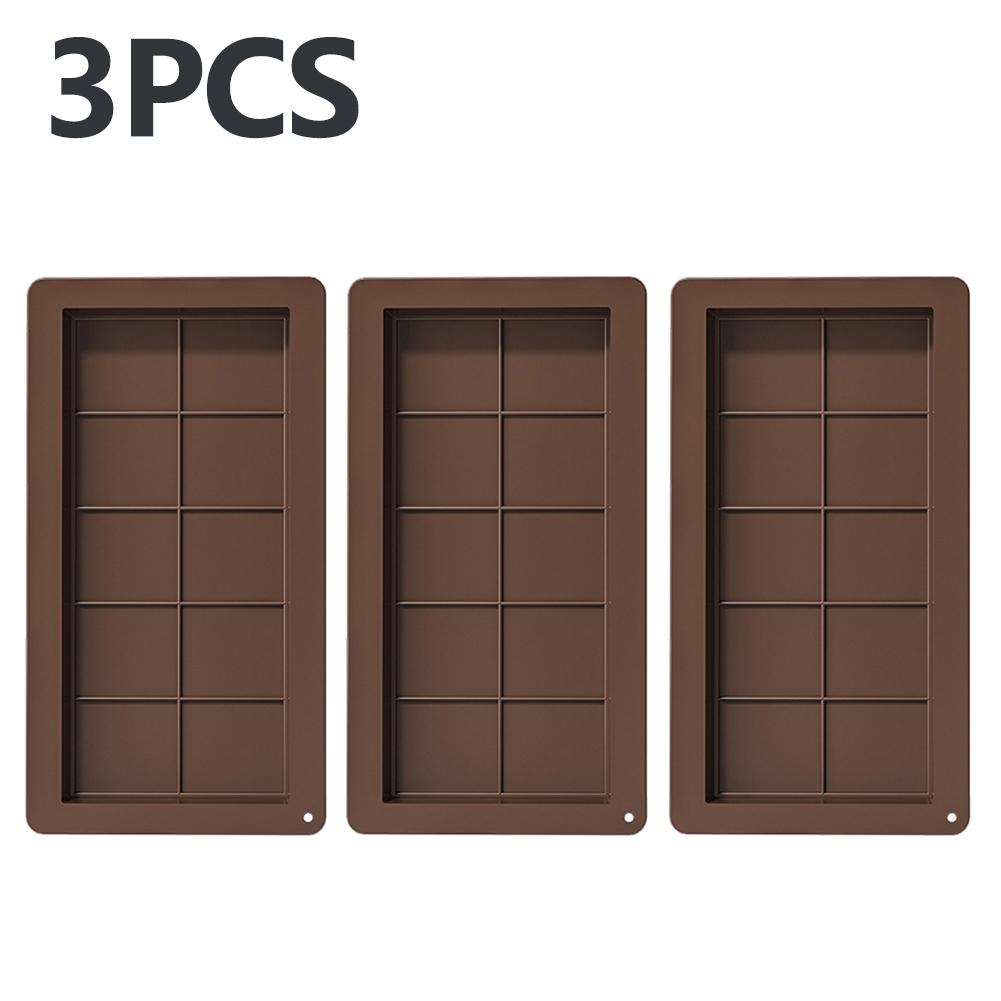 10 Grids Silicone Molding Chocolate Bar Mold Non-Stick Reusable Kitchen Deep Chocolate Mold Multipurpose Large Candy Molds