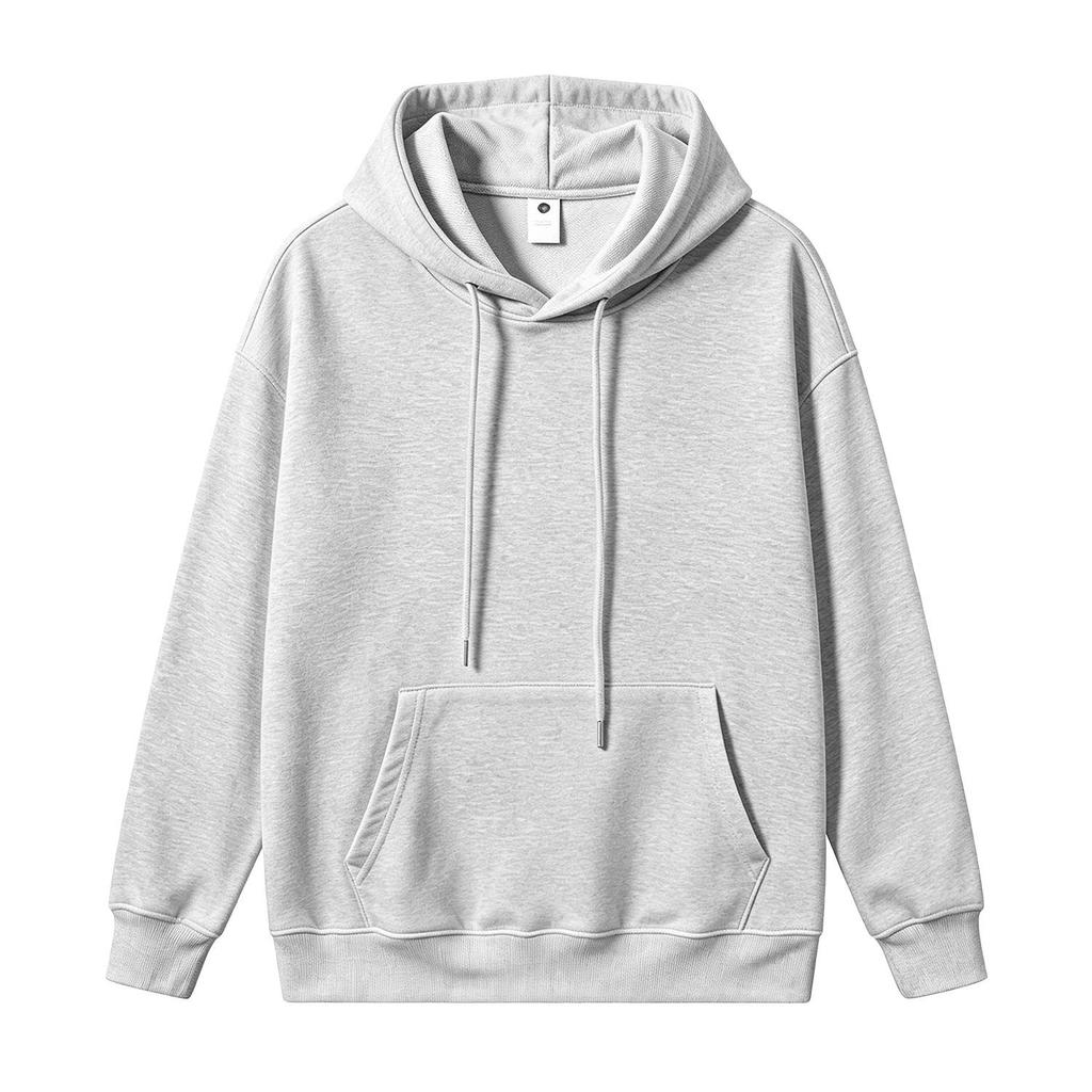 Unisex Solid Color Hooded Sweatshirt - Loose Fit Long-Sleeve Top