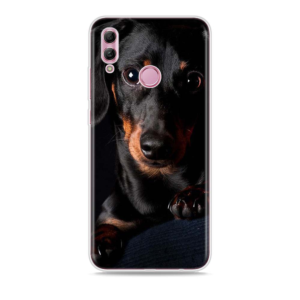 Silikonový kryt pro psy jezevčíka dobrmana pro Honor 30 30S 30i 9 10 9A 9C 9S 9N 10i 10X 9X Lite Pro 5G pouzdro na telefon