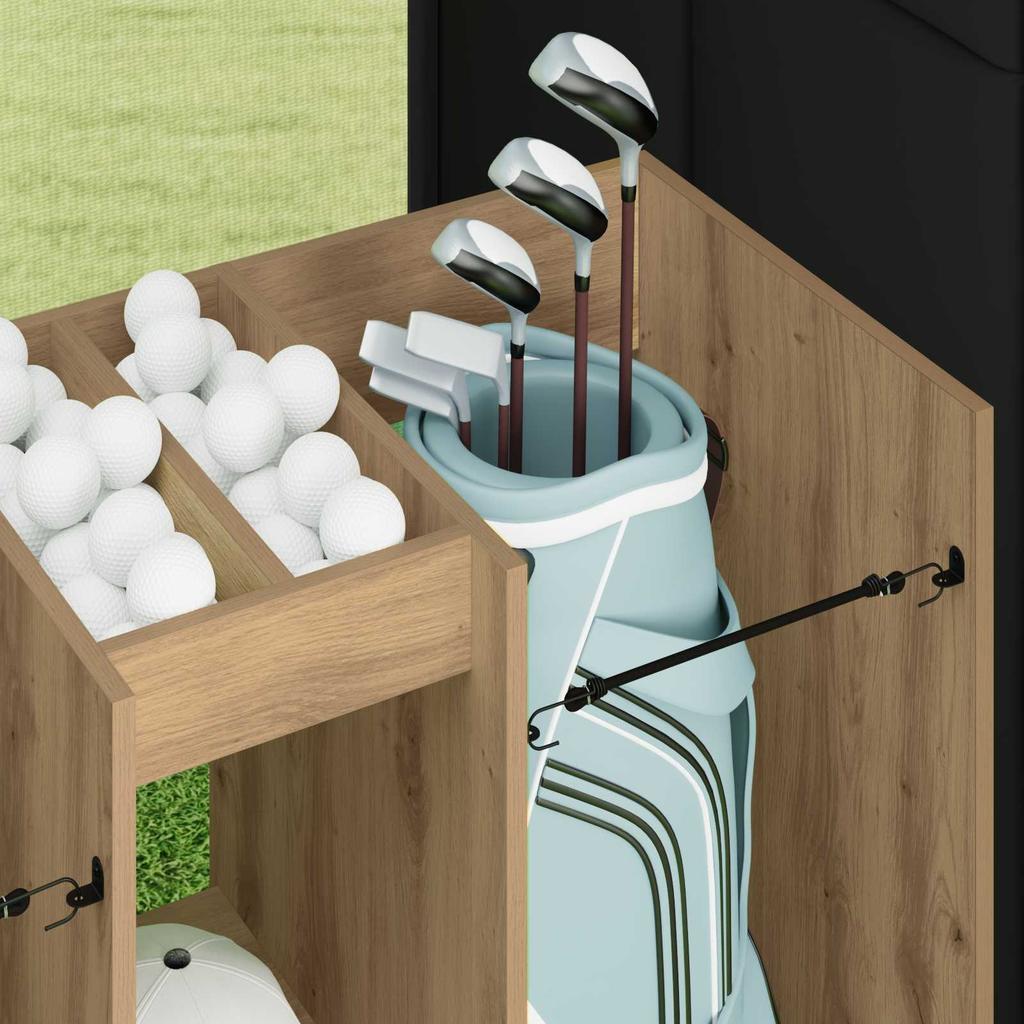 Golfschrank Massivholz Handwerker Eiche 102 x 45 x 85,5 cm