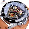 Forsining Men's Fashion Casual Hollow Waterproof Automatic Mechanical Watch GMT1155-1-A