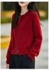 Women's Round Neck Double Zipper Wool Knit Cardigan - Autumn/Winter Fashionable Loose Design.
