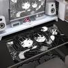 Anime Girl Non-Slip Mouse Pad Large Gaming Mousepad Keyboard Pad Laptop Computer Desk Pad Black White Extended Mouse Mat Carpet
