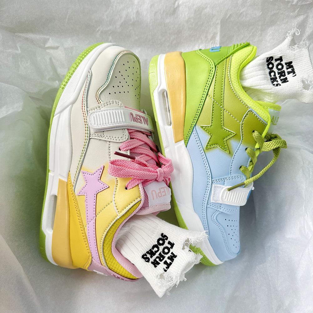 Hong Kong style ins niche mandarin duck stars air cushion sports board shoes women's autumn and winter new versatile Korean version casual shoes