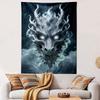 "Silver Dragon with Glowing Eyes Design" Patterned Tapestry Home Decor, Suitable for Bedroom and Living Room, Gift