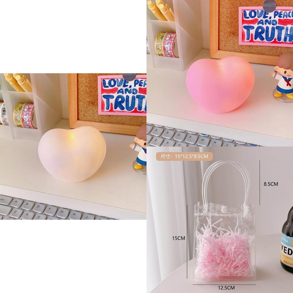 Adorable Cartoon Heart Shape Innovative Night Light For Students' Birthday Gift Ideal For Girls' Room Decor