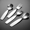 Premium 304 Stainless Steel Child's Dessert & Soup Spoon Set with Flat Bottom & Children's Fork