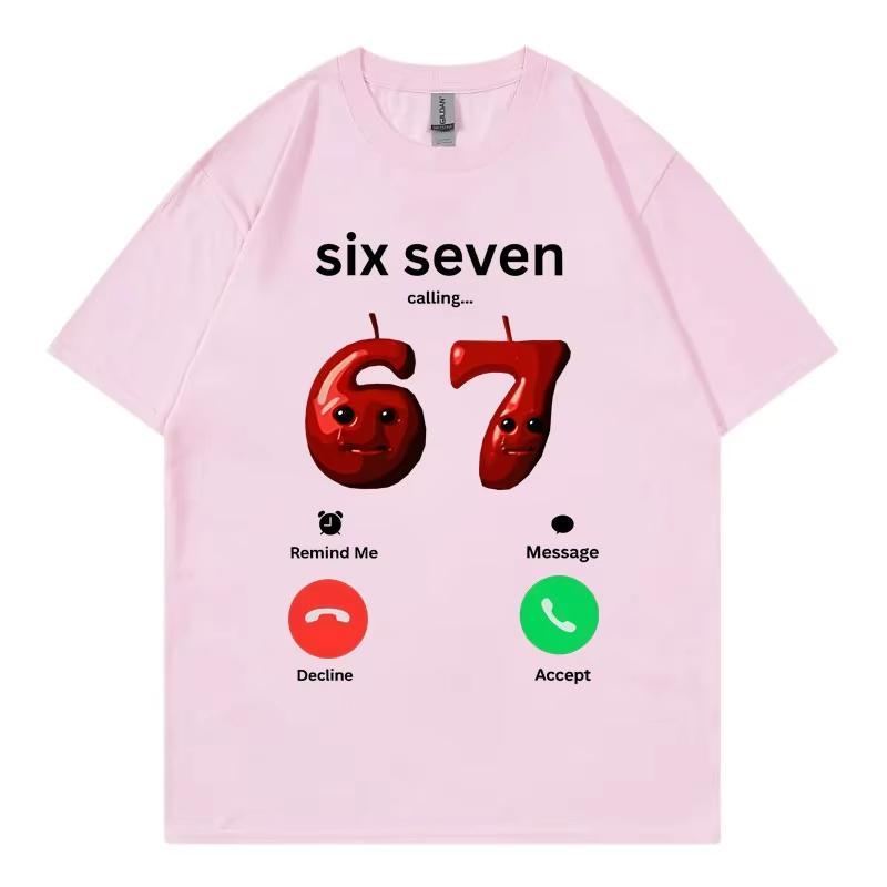 67 ruft Lustiges Meme T-Shirt Unisex Unisex Hohe Qualität Mode Übergroße T-Shirts Sommer Freizeit Baumwolle Kurzarm T-Shirts