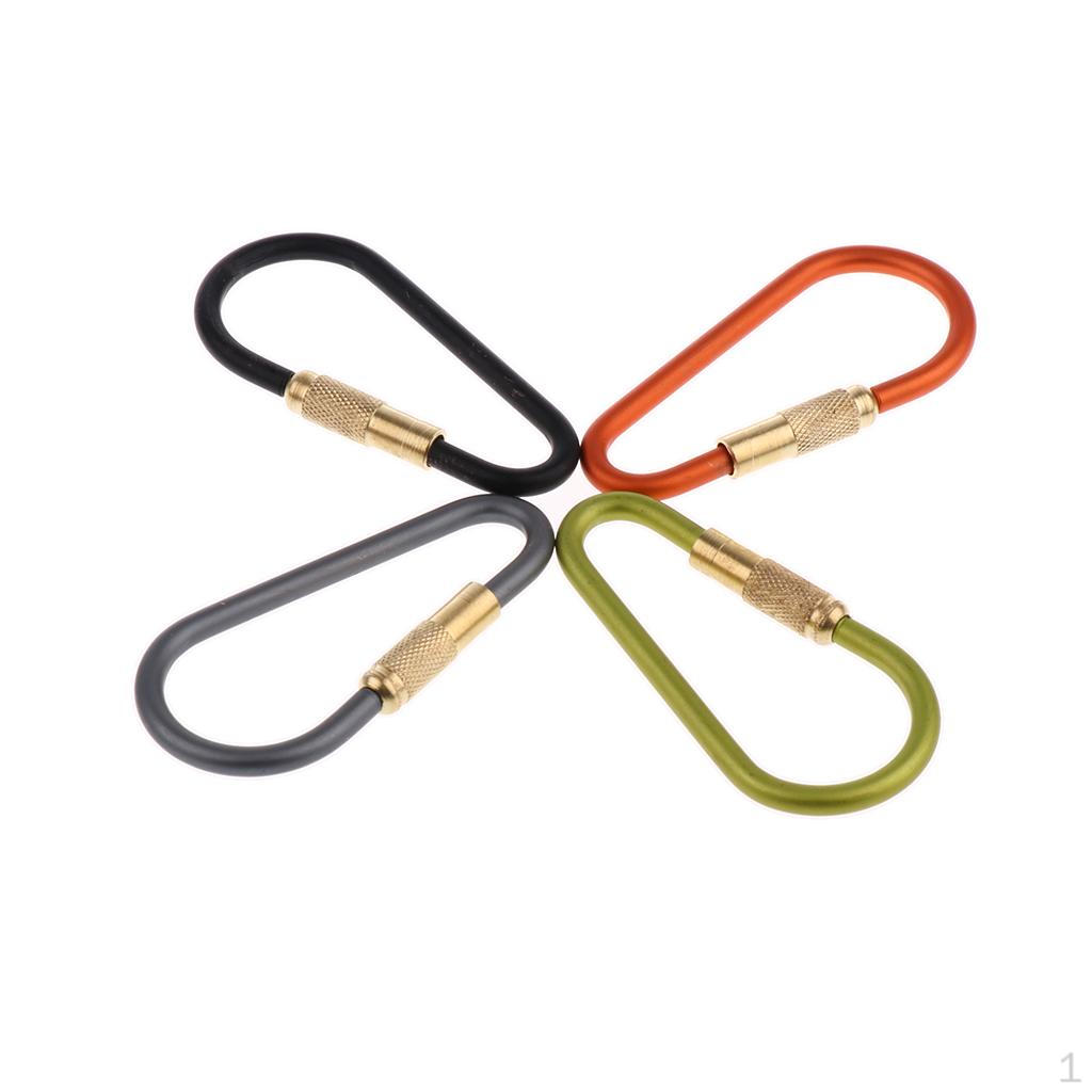 4Pcs Carabiner Hook Aluminum Alloy Karabiner Clip Buckle Mini-biners Camping Outdoors